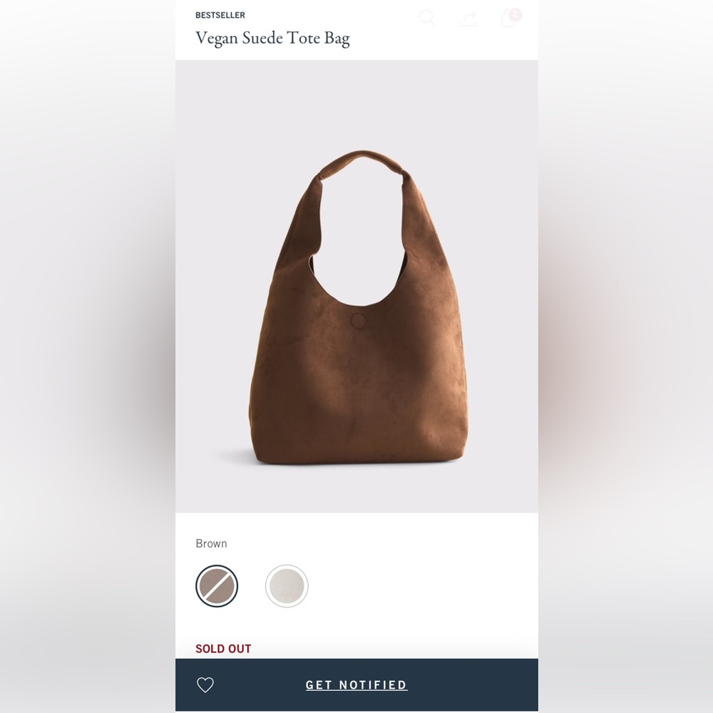 NWT Dark Brown, Abercrombie Vegan Suede Tote purse! - Picture 2 of 8